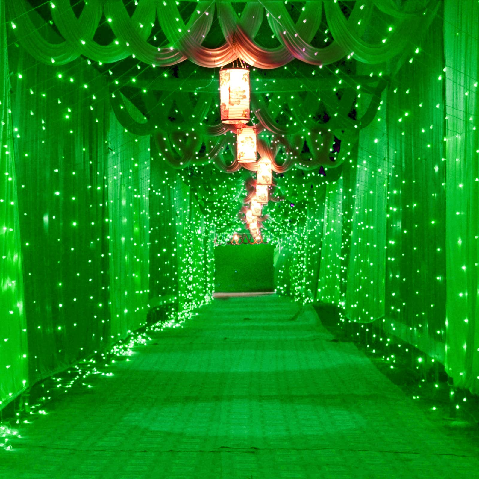 Pooqla 21ft x 5ft 360 LED Green Outdoor Net Lights - 8 Lighting Modes for Bushes, Yard, Garden, Party & Holiday Decor | Perfect for St. Patrick's Day, Halloween & Christmas Decorations