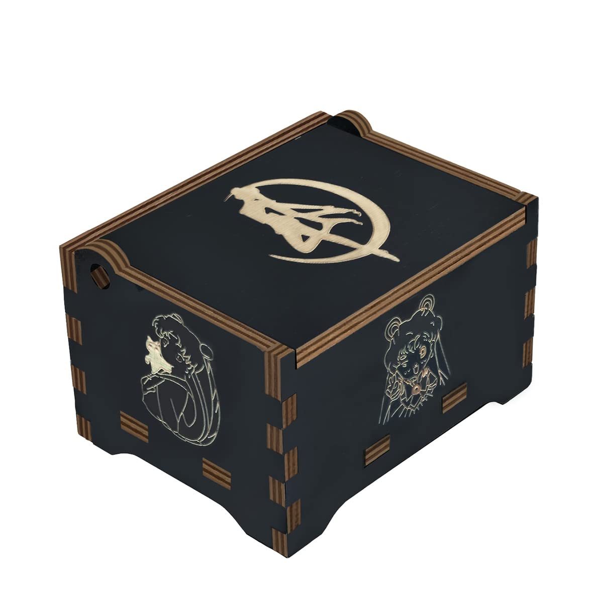 18-Note Antique Carved Sailor Moon Music Box - Anime Collectible Gift for Fans - Perfect for Bedroom Decor, Birthday Presents & Anime Collections