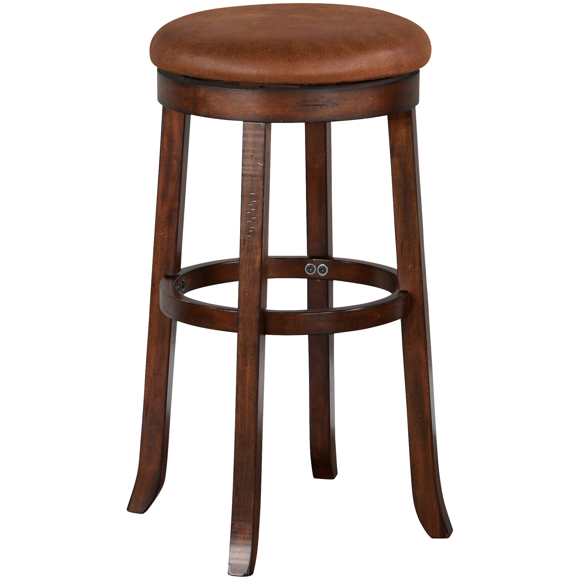 Sedona Backless Swivel Bar Stool - 24 Inch Counter Height Adjustable Stool for Kitchen Island, Breakfast Nook & Home Bar - Modern Swivel Stool with Footrest for Dining & Entertaining