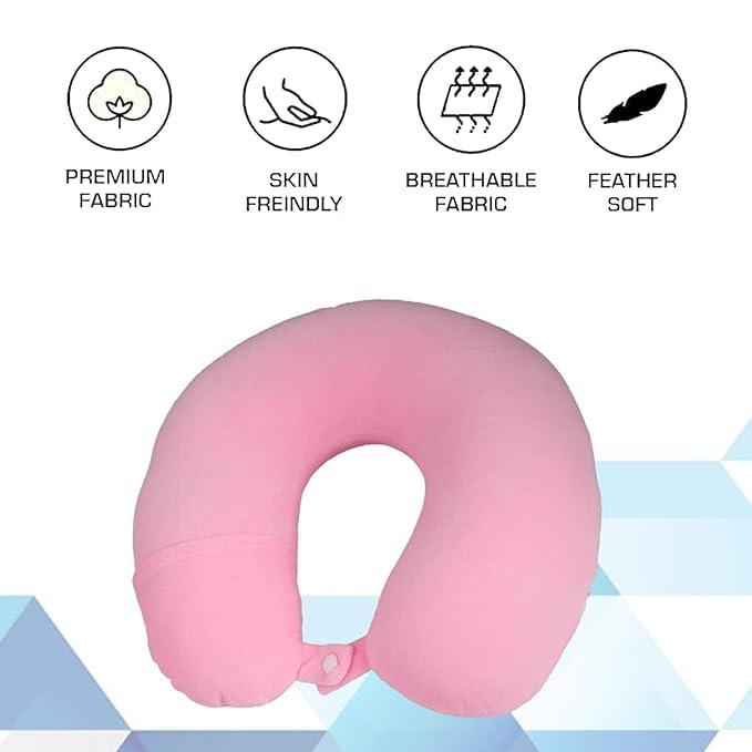 BREDA Round Neck Pillow - Ultra Soft Travel Pillow for Airplane, Car & Office - Cervical Support Pillow for Sleeping & Neck Pain Relief - Perfect for Long Flights, Road Trips & Work Breaks