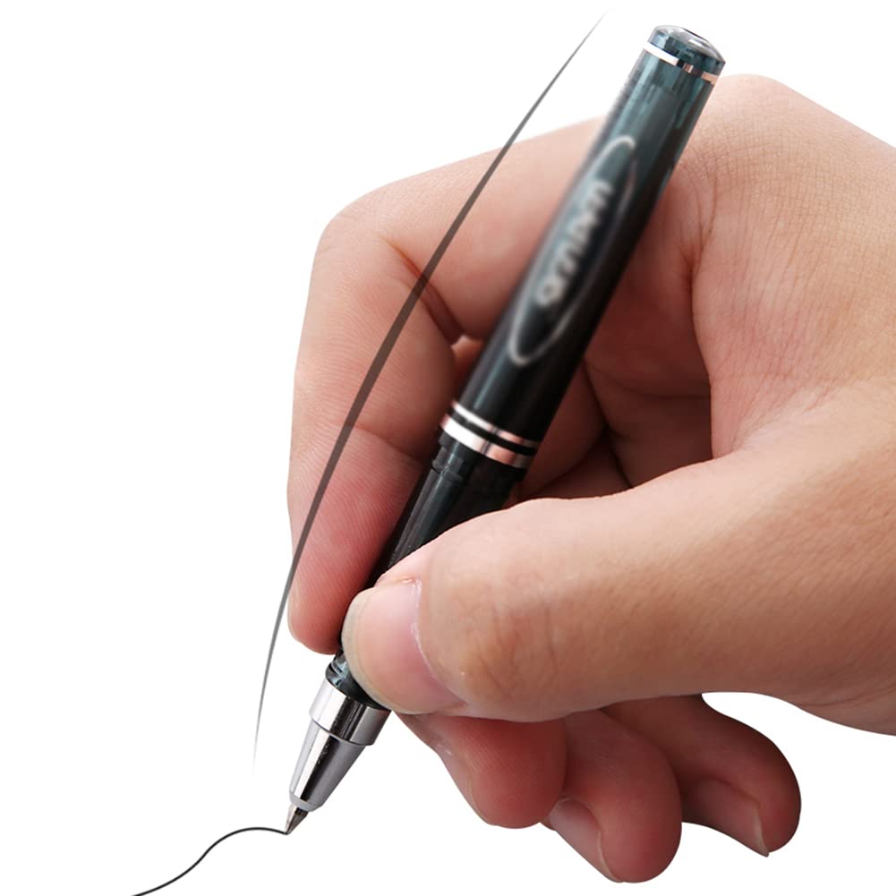 Ultra-Short Mini Gel Pen - Black Bullet Pocket Gel Pens for Students, Quick-Drying Ink, Portable Trumpet Design with Short Rod - Perfect for Note Taking, Signatures & On-the-Go Writing