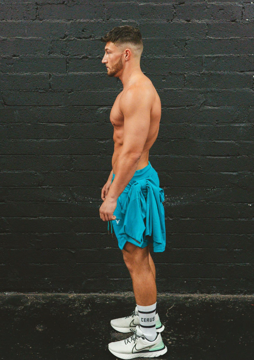 Cerus Teal Janus Linerless Running Shorts for Men - Lightweight Quick-Dry Athletic Workout Shorts with Pockets - Perfect for Gym, Jogging & Outdoor Activities