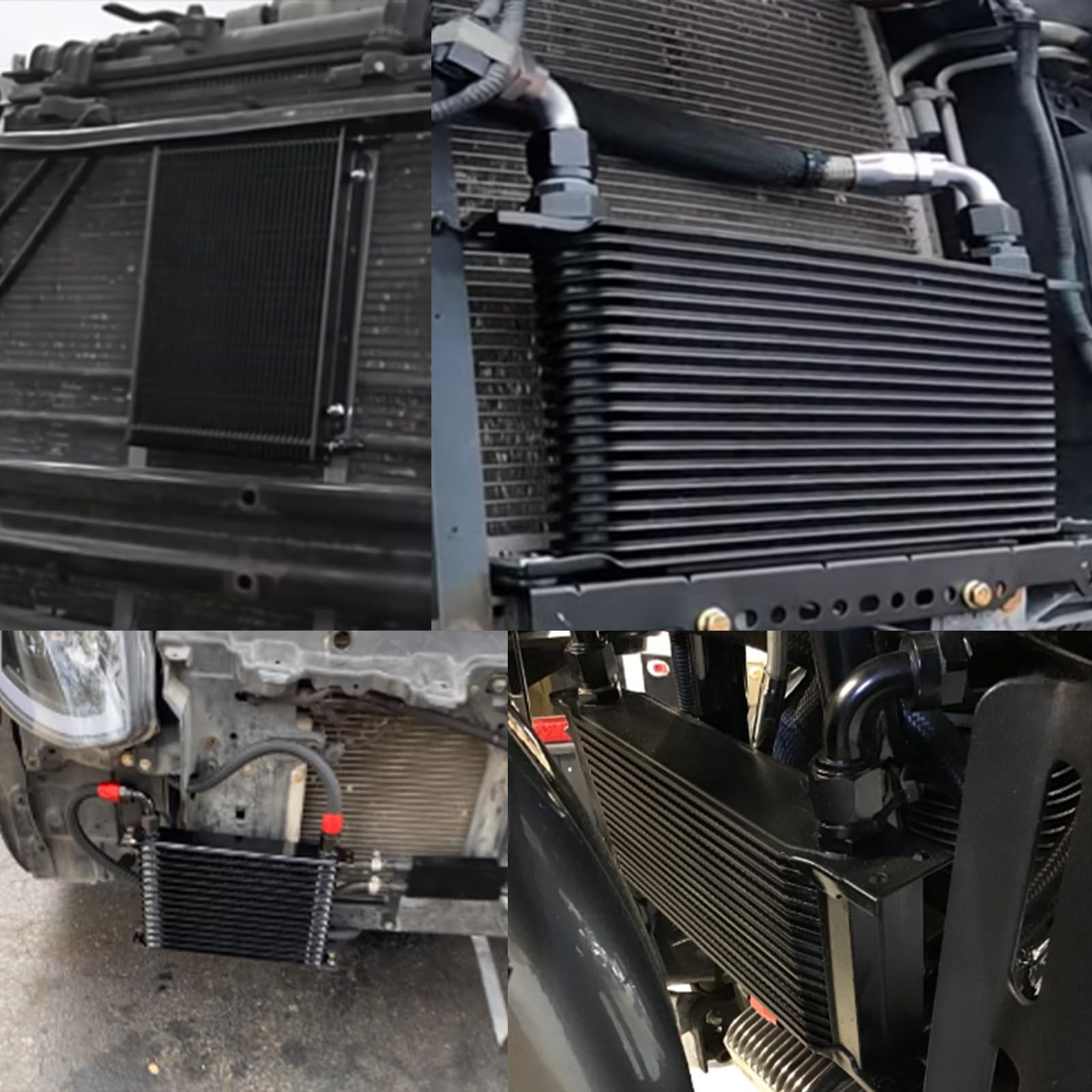 Universal 16 Row Oil Cooler Kit - 10AN Transmission Engine Cooler with Stacked Plate Aluminum Design for Racing & Performance Vehicles - Black British Radiator Oil Cooler Condenser - Perfect for High-Performance Engines, Track Racing & Off-Road Adventures