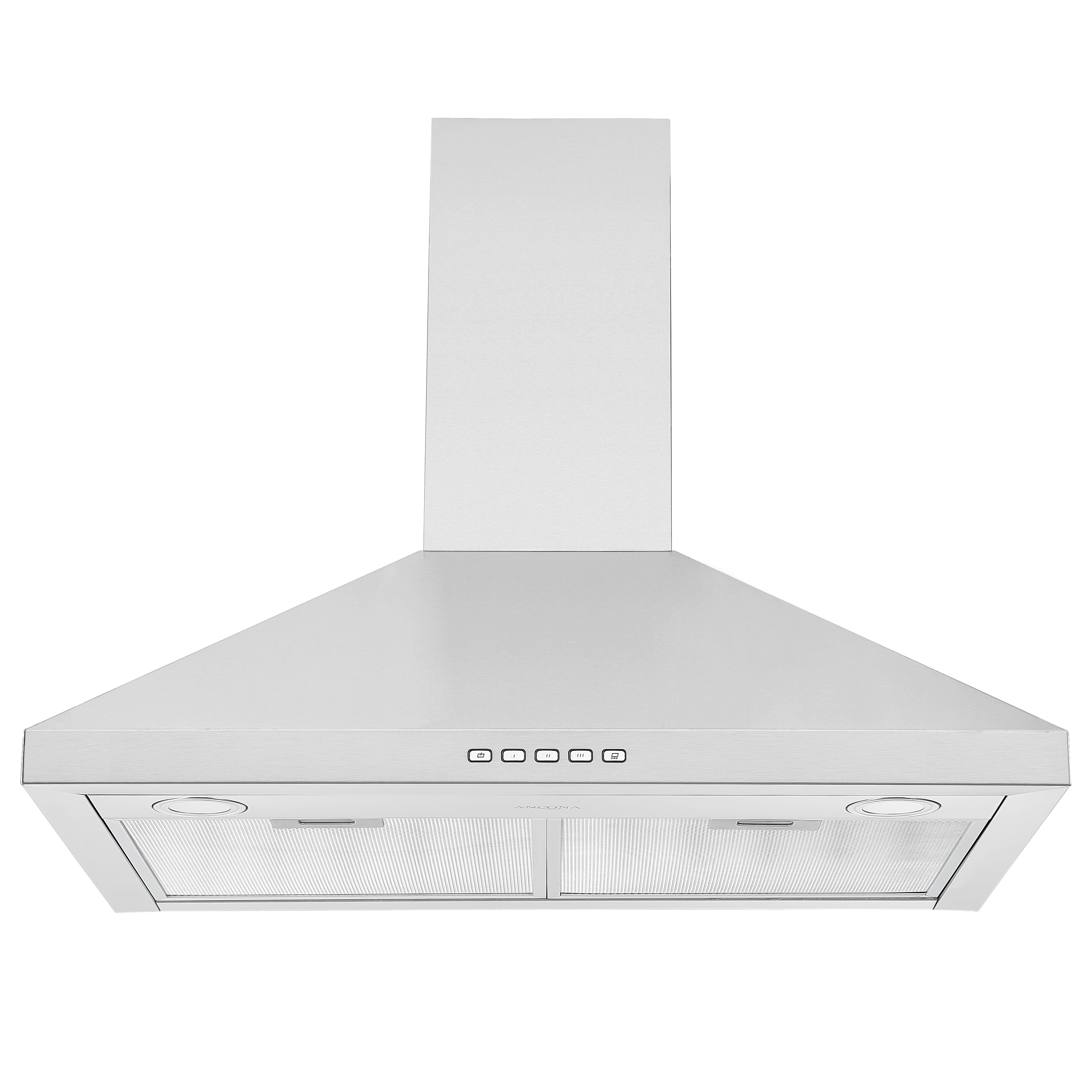 30 Inch Stainless Steel Convertible Wall Mounted Pyramid Range Hood - Powerful Kitchen Ventilation for Home Cooking, Grilling & Baking