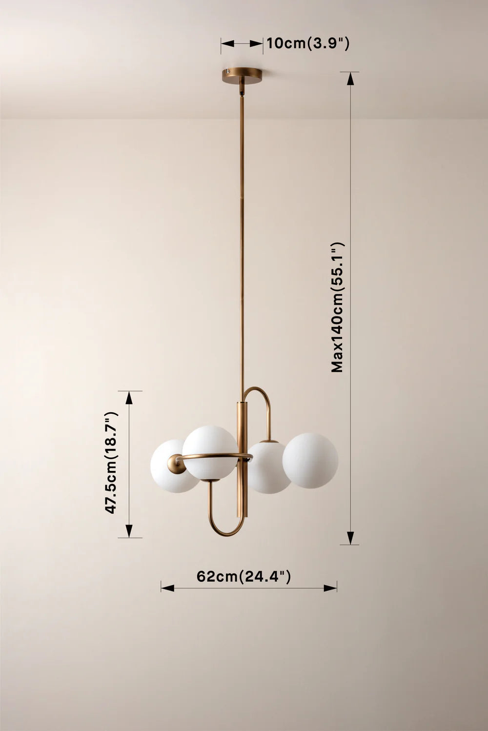 Decora 4-Light Aged Brass and Opal Glass Pendant Lighting Fixture - Perfect for Kitchen Island, Dining Room, or Entryway Lighting