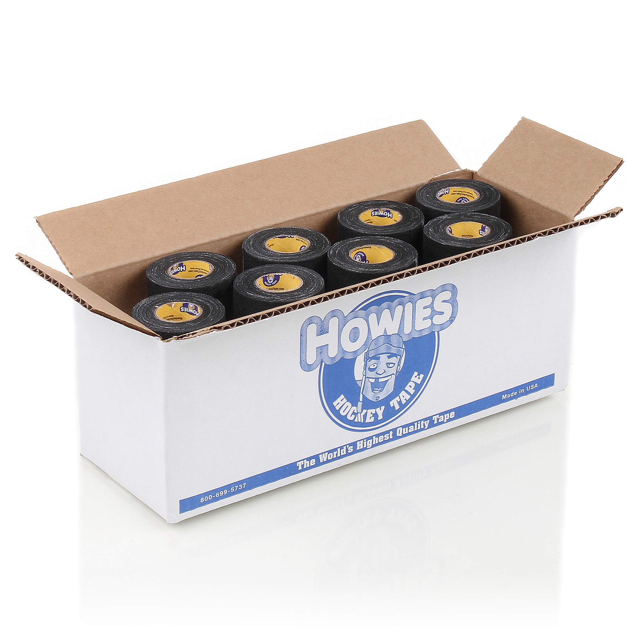 Howies Hockey Tape - Black Pro Grip Hockey Tape (12 Pack) - Premium Stick Grip for Hockey Players, Perfect for Game & Practice Use