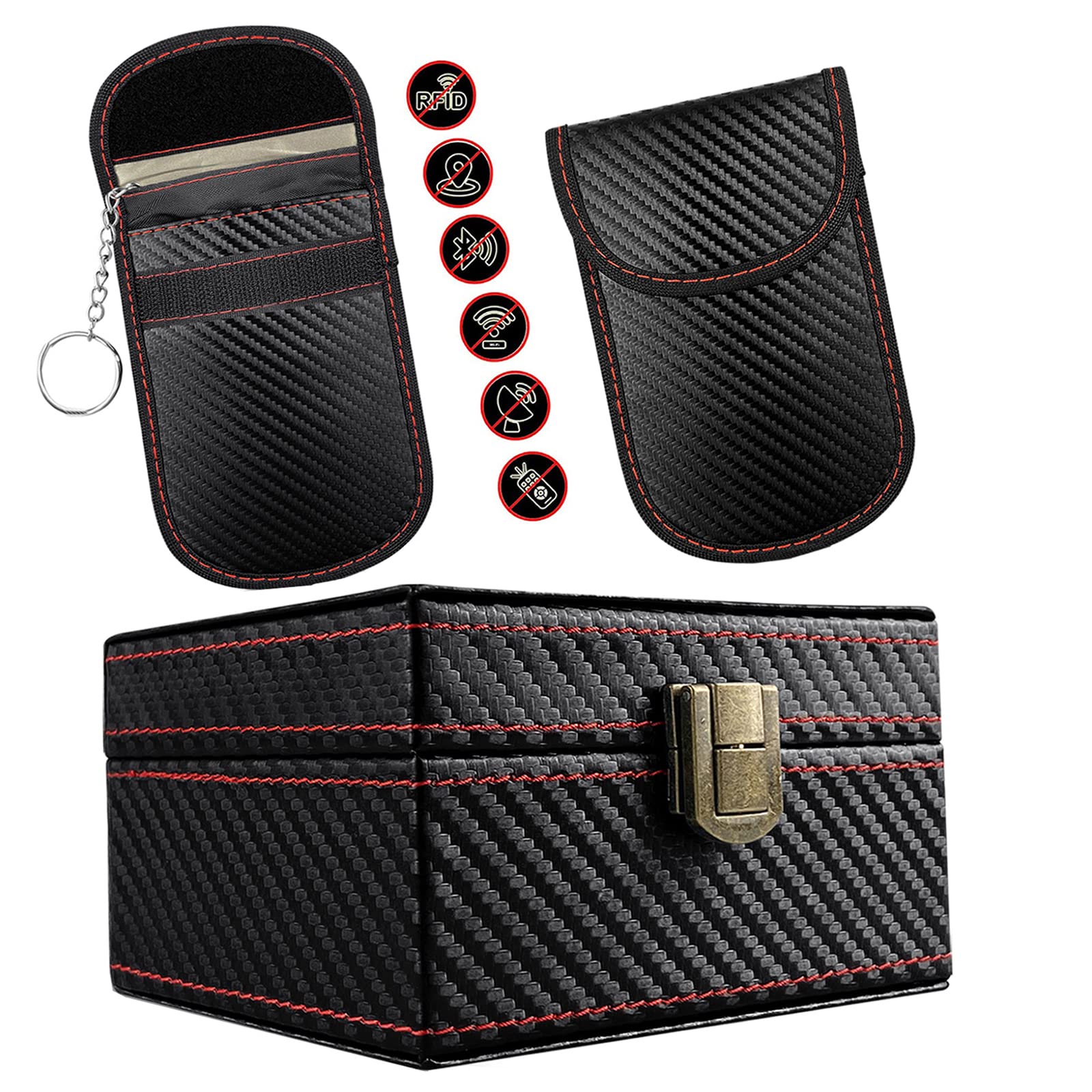 Premium Faraday Box for Car Keys - Leather RFID Signal Blocker for Keyless Entry Vehicles | Anti-Theft Key Protector | Perfect for Home, Office & Travel Security