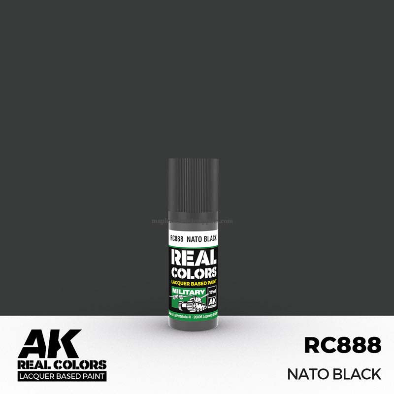 AK Interactive Real Colors NATO Black - Premium Matte Paint for Military Models & Miniatures - Perfect for Tank, Aircraft, and Figure Painting