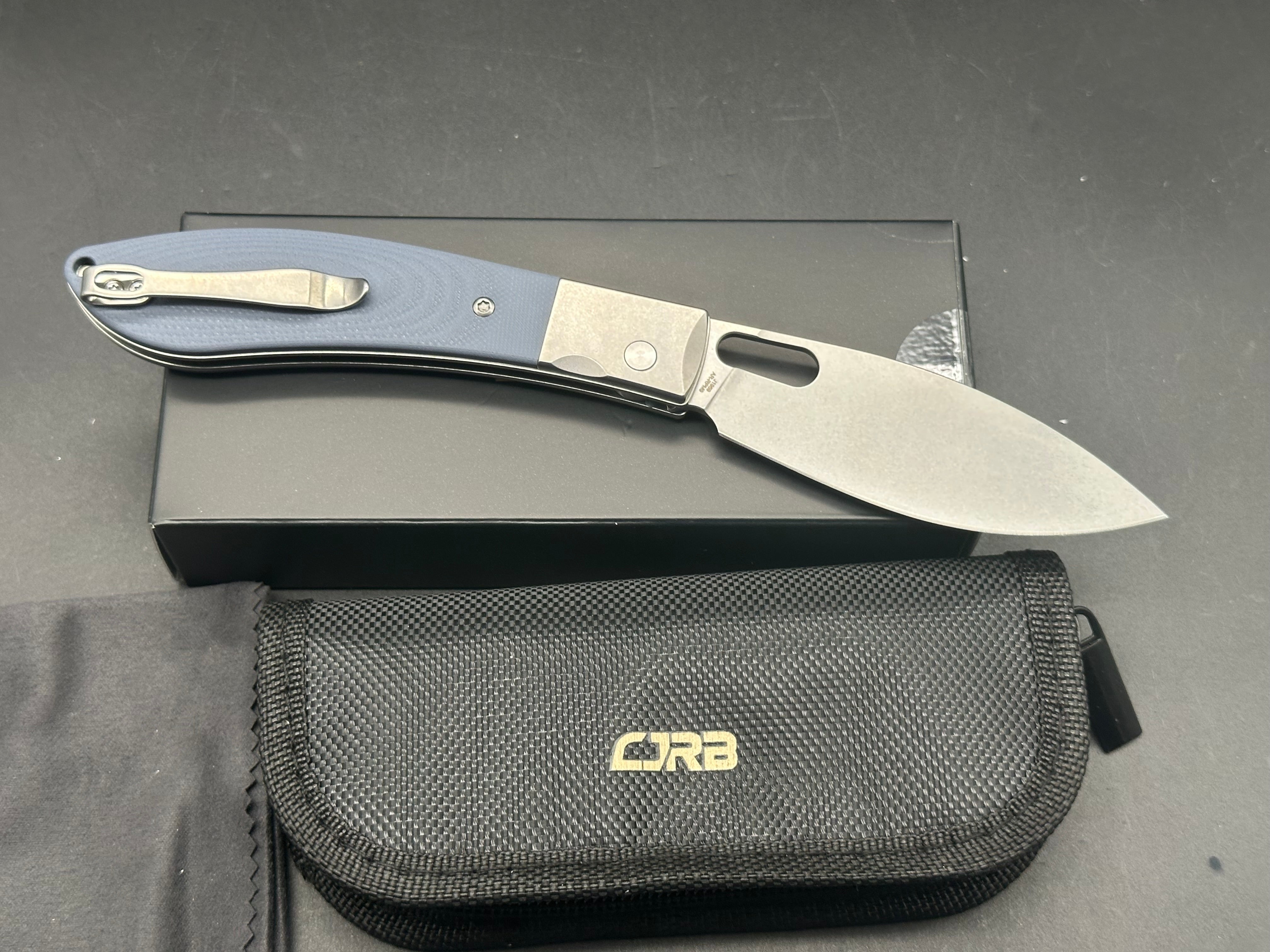 CJRB SASAYA Folding Knife - Gray G10 Handle, AR-RPM9 Steel, Drop Point Plain Edge, Stonewash Finish - EDC, Outdoor, Camping, Survival Gear