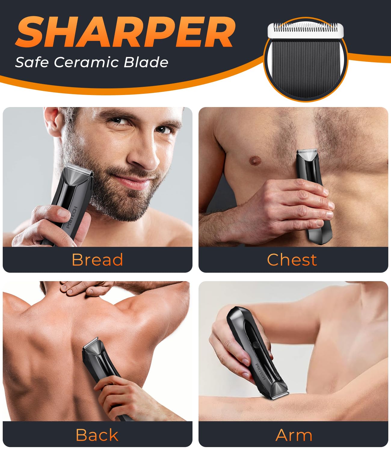 Electric Body Hair Trimmer for Men - Waterproof USB Rechargeable Groin & Ball Shaver with Ceramic Blades, Precision Grooming Kit for Male Hygiene | Perfect for Travel, Gym & Home Use
