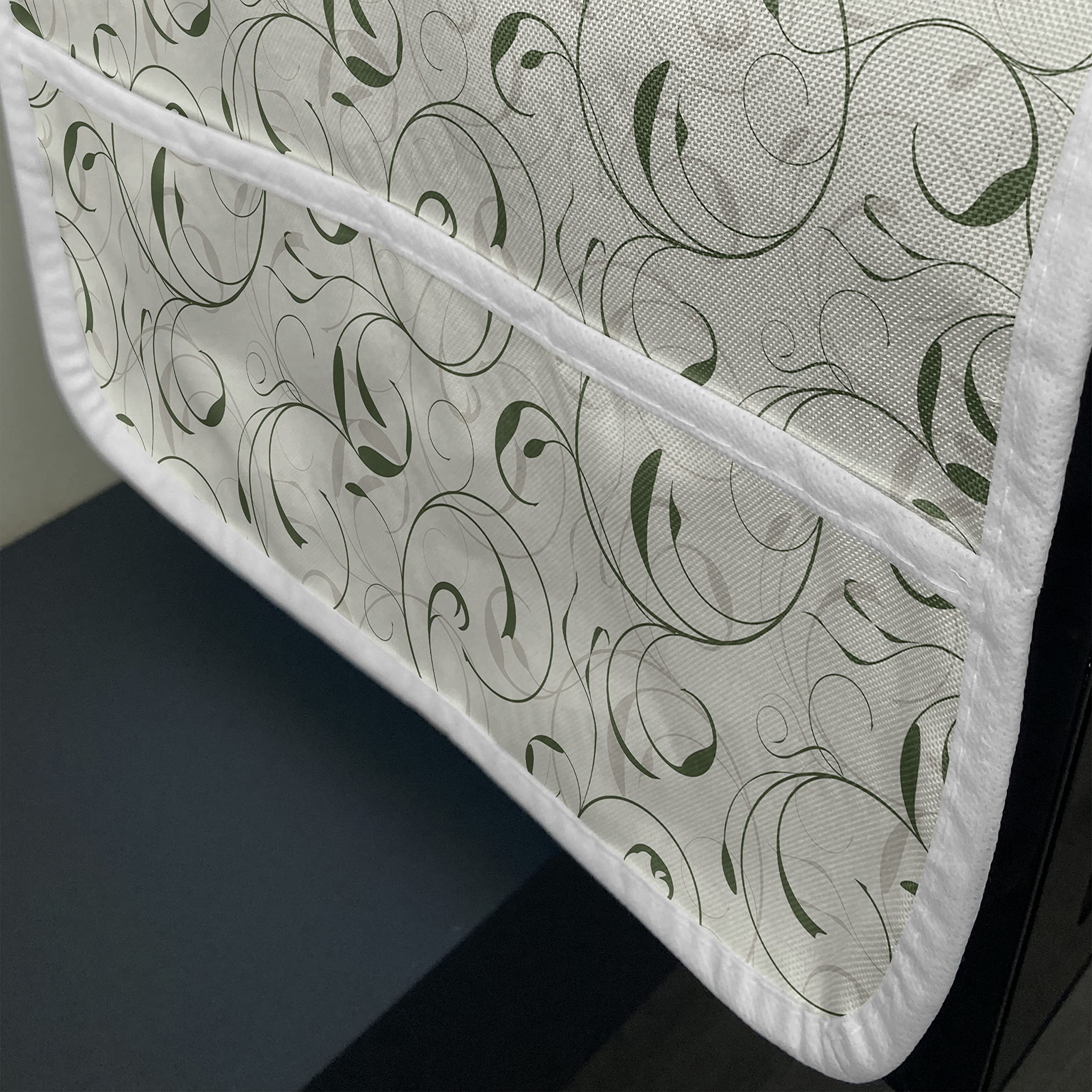 Ambesonne Floral Microwave Cover - Waterproof Kitchen Organizer with Pockets, 36