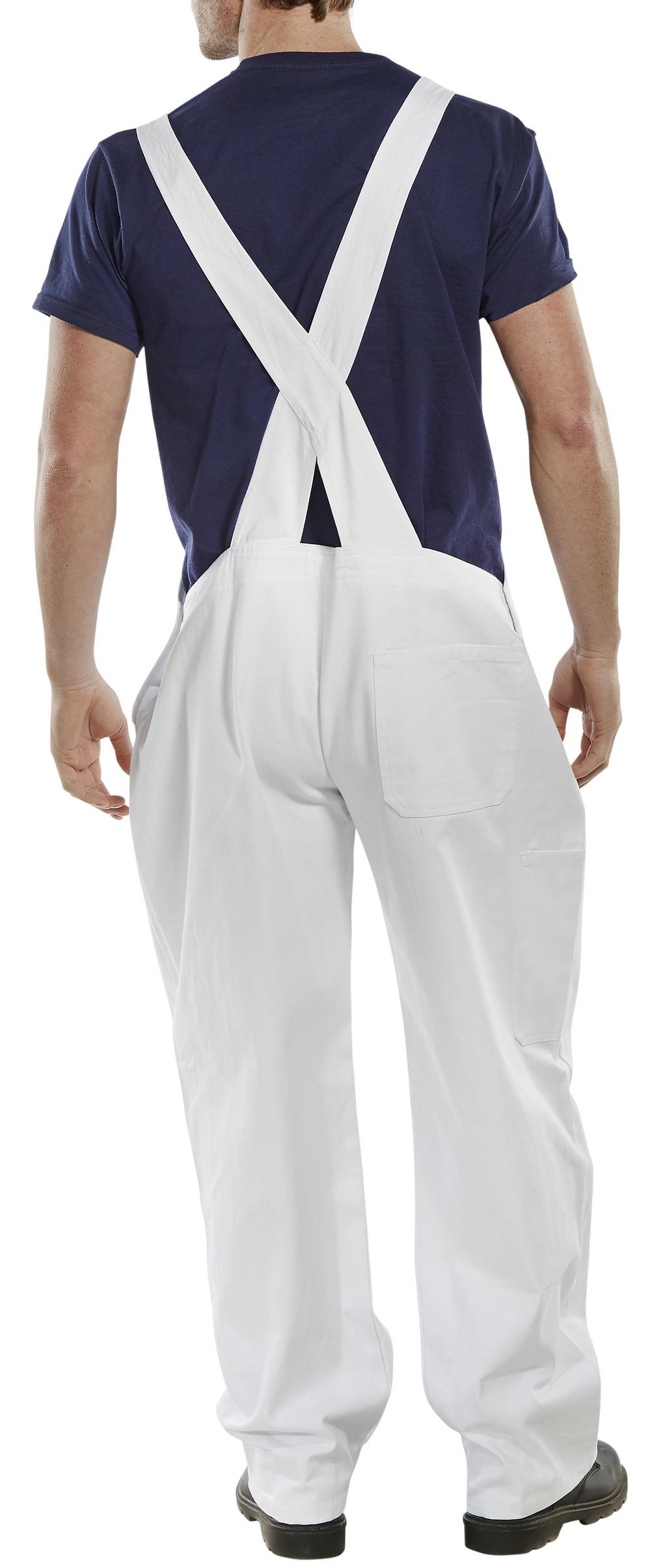 Premium White Cotton Drill Bib and Brace Overalls - Size 44 | Durable Workwear for Farming, Construction & Outdoor Activities
