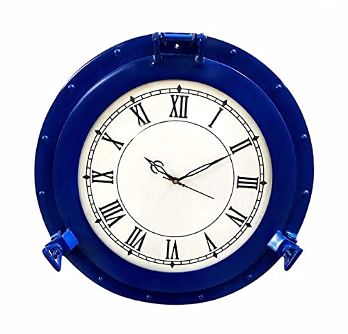 Vintage Nautical Porthole Wall Clock - Roman Dial Ship Decor for Home & Office (15