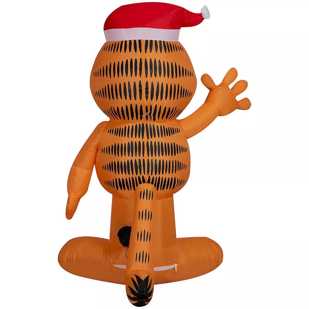 3.5' Airblown® Garfield with Santa Hat Christmas Inflatable Yard Decoration - Outdoor Holiday Decor for Lawn, Garden & Party