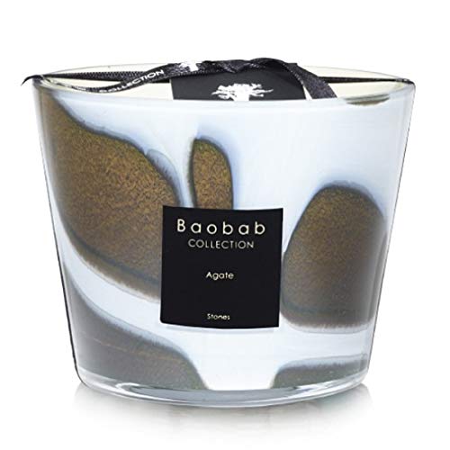 Baobab Collection Agate Stone Max10 Scented Candle - Luxury Home Decor, Aromatherapy & Relaxation Gift for Spa, Bedroom, and Meditation