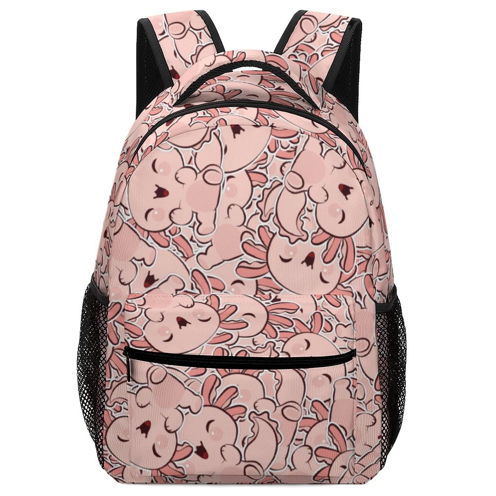 Trendy Axolotl Print Laptop Backpack - Unisex Travel & Work Bag for Daily Use