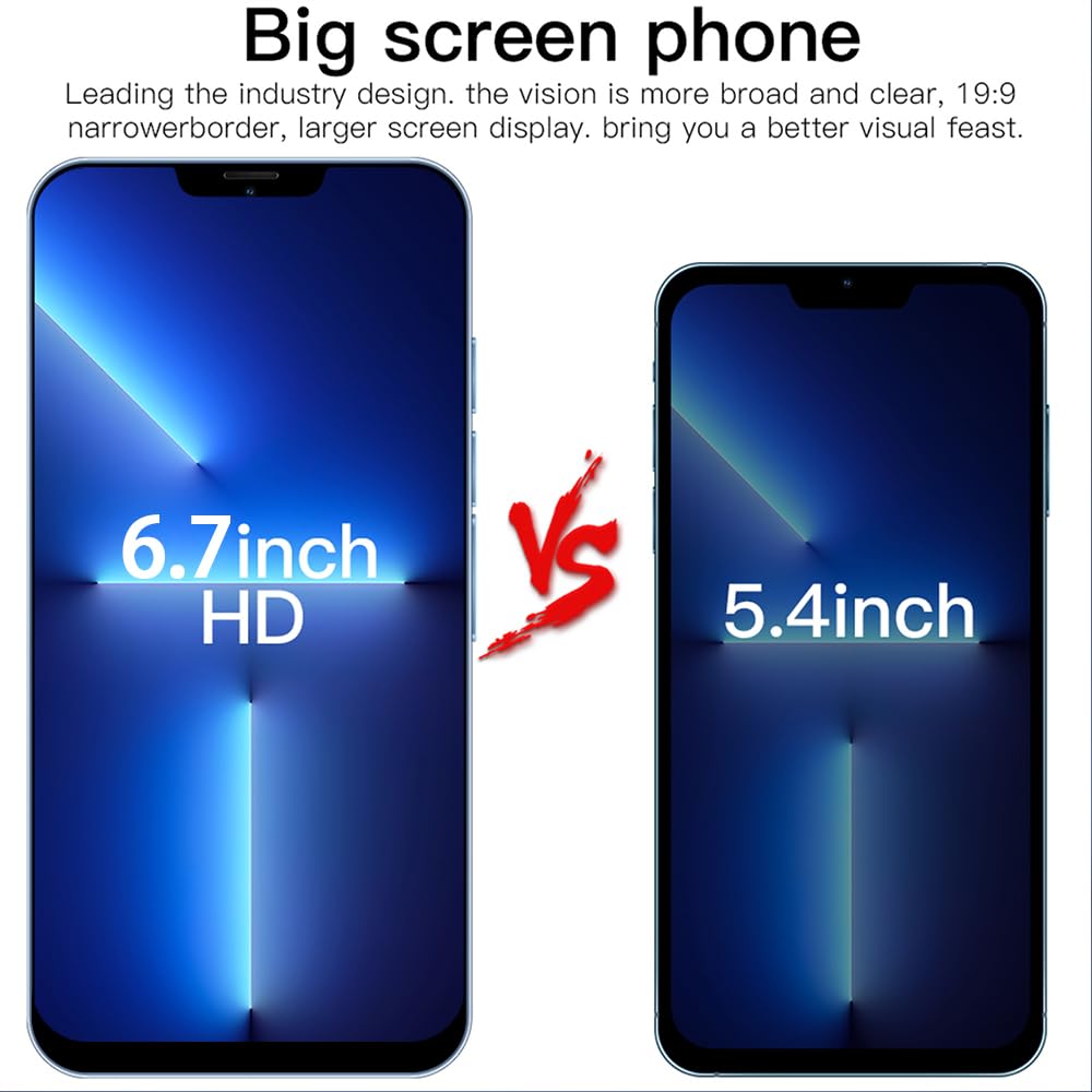 Unlocked 6.7-inch Smartphone IP14 Pro Max - 2+16GB HD Full Screen Android Phone with Dual SIM for Boost Mobile & Straight Talk | Perfect for Business, Travel & Daily Use