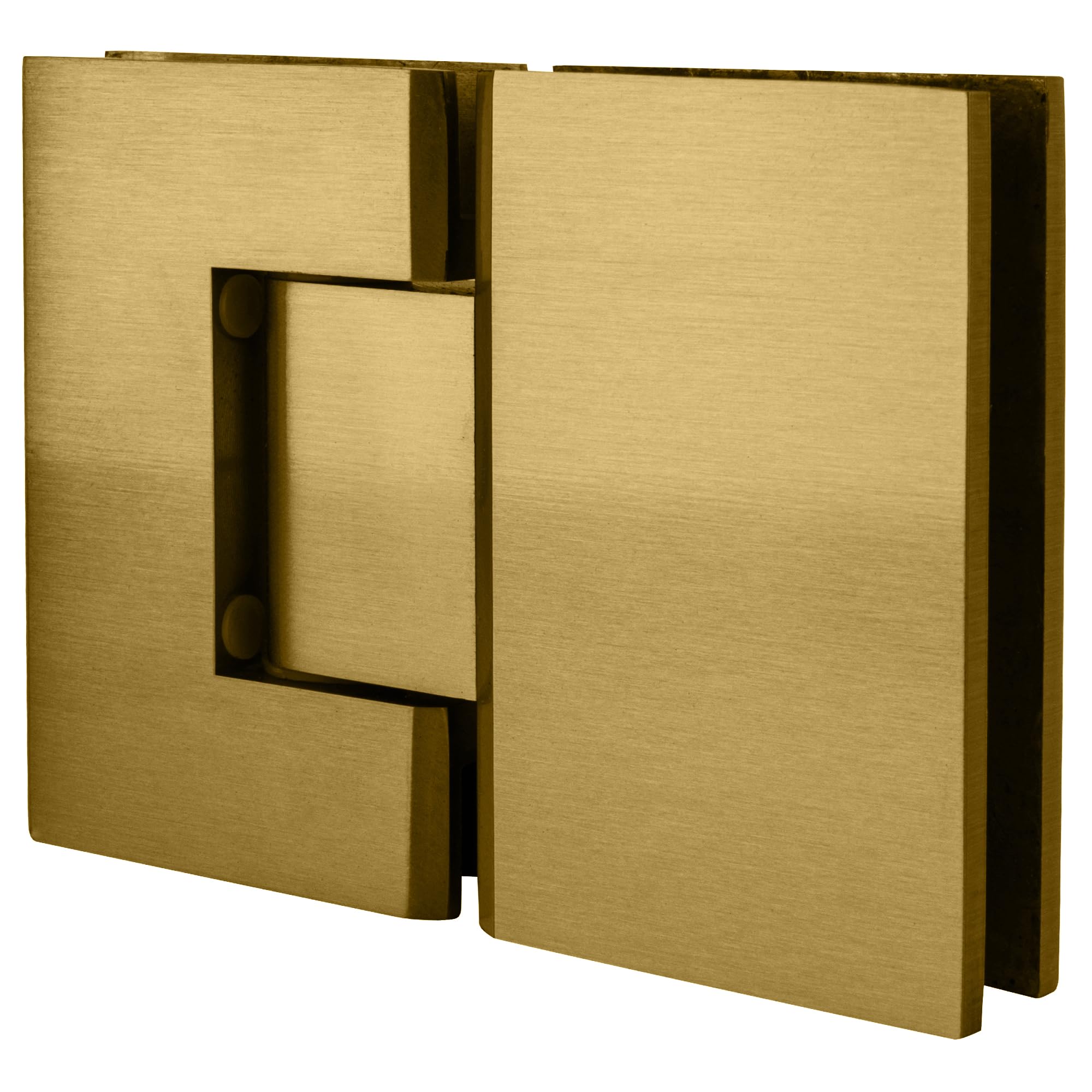 CRL GEN180SB Satin Brass Geneva 180 Series 180° Glass-to-Glass Hinge - Standard Size for Shower Doors, Display Cases & Glass Partitions