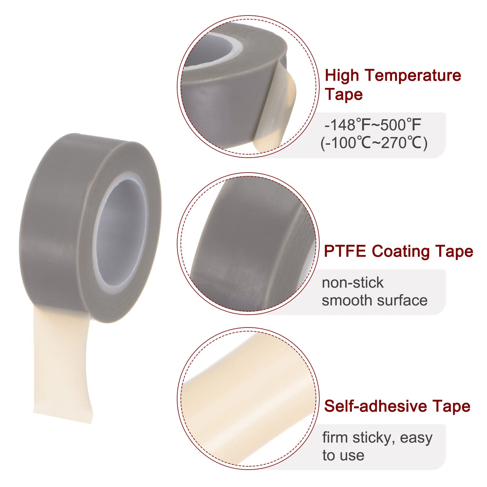 HARFINGTON PTFE Film Tape Roll, 0.8