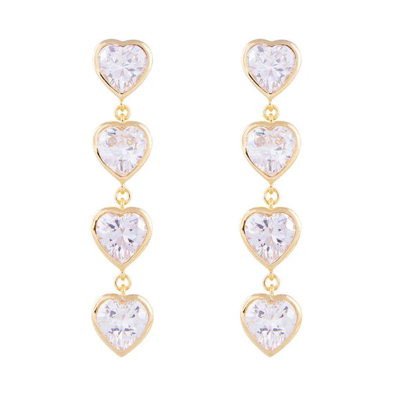 FAIRLEY Amore Cocktail Earrings - Elegant Dangle Earrings for Women, Perfect for Parties, Weddings & Evening Events | Gold-Plated Fashion Jewelry Gift