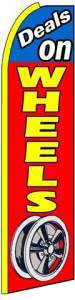 NEOPlex Deals On Wheels Extra Wide Swooper Feather Business Flag - Premium Car Dealership & Auto Show Advertising Banner