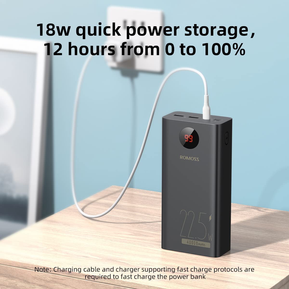 Romoss 40000mAh 22.5W Fast Charging Power Bank - Portable Charger for iPhone, Android, iPad, Laptop | Perfect for Travel, Camping, and Emergency Backup