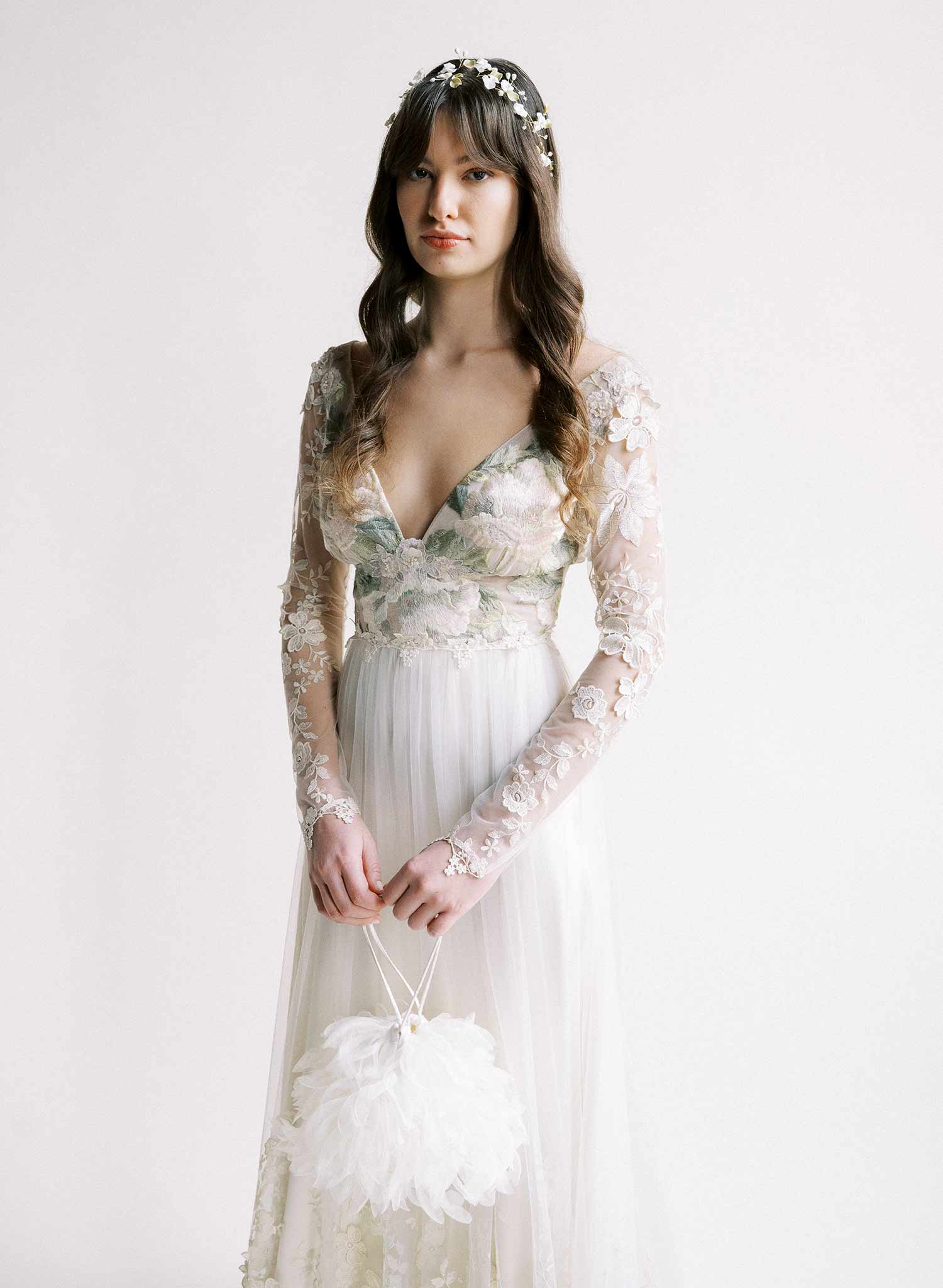 Elegant Silk Petals Bridal Clutch Purse - Style #2517 | Perfect for Weddings, Prom & Special Occasions