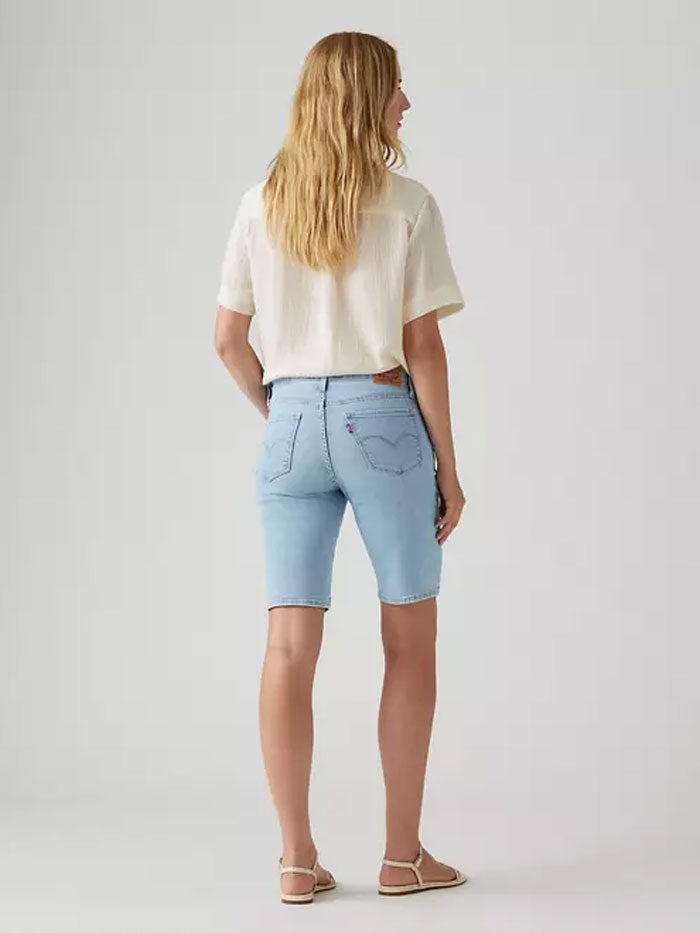 Levi's 001VE0003 Women's Shaping Bermuda Shorts - Light Wash Blue Denim Shorts for Women | Perfect for Summer, Beach & Casual Outings