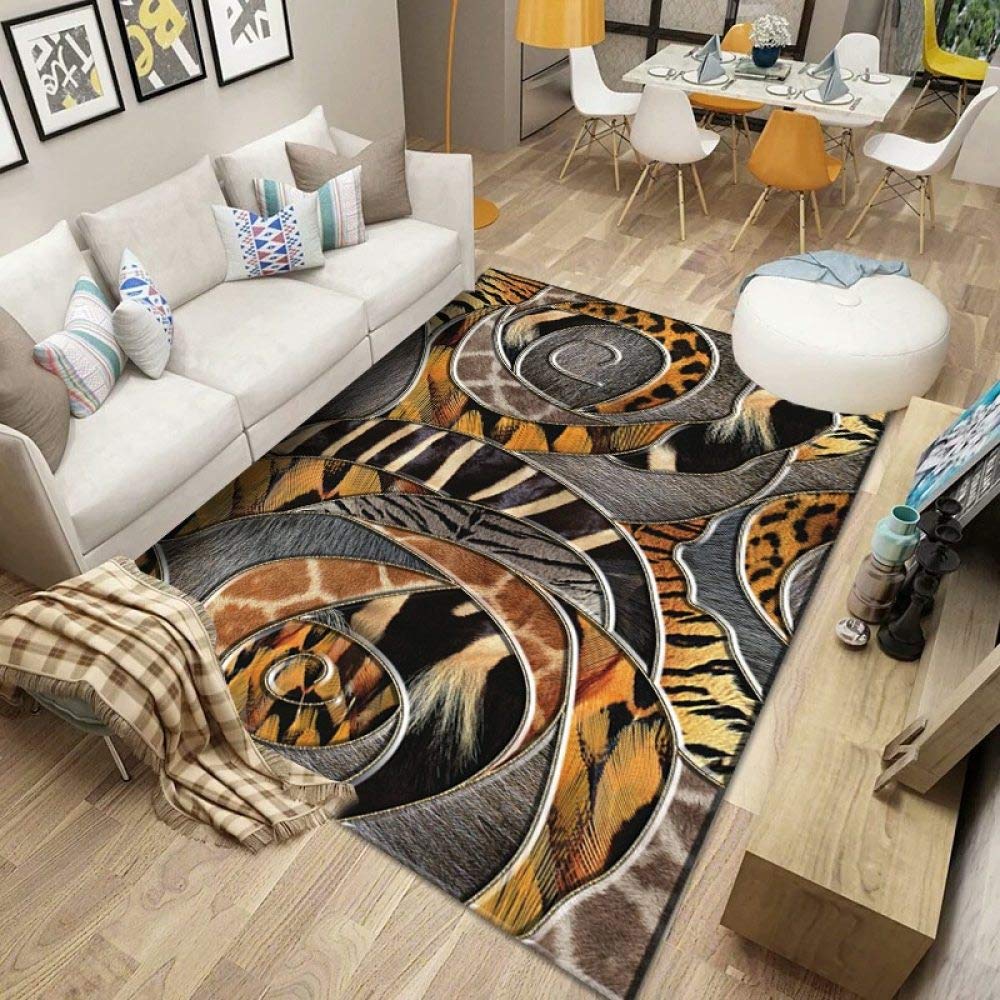 Nordic Minimalist Vintage Tiger Print Non-Slip Area Rug - 80x160cm (32x64in) Farmhouse Living Room & Bedroom Carpet - Perfect for Cozy Home Decor and Modern Interior Design