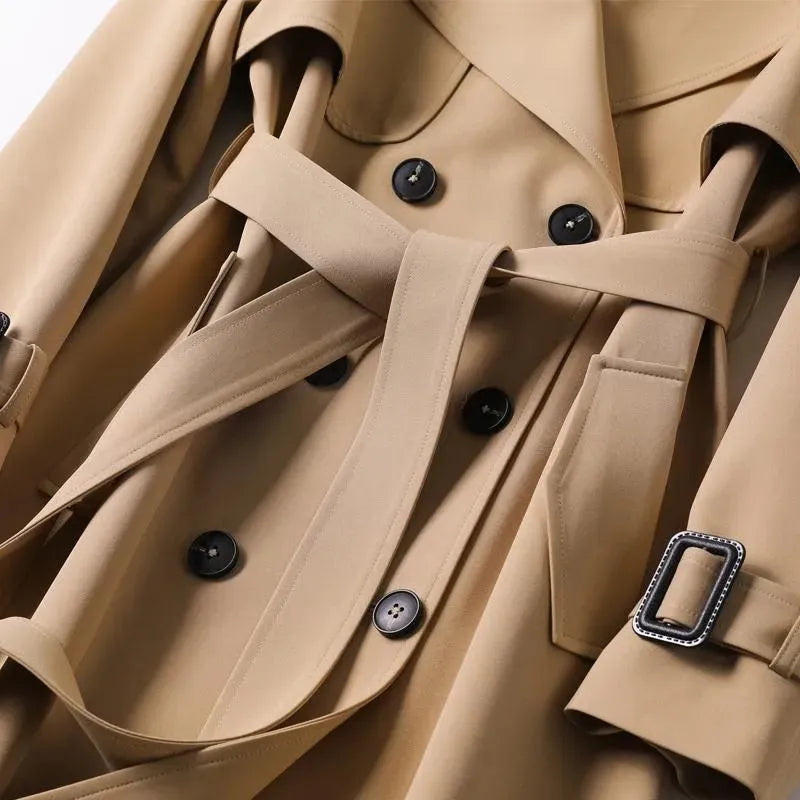 Women's Classic Oxford Trench Coat - Waterproof Long Raincoat with Belt for Business, Office & Fall Fashion | Perfect for Commuting, Travel & Formal Occasions