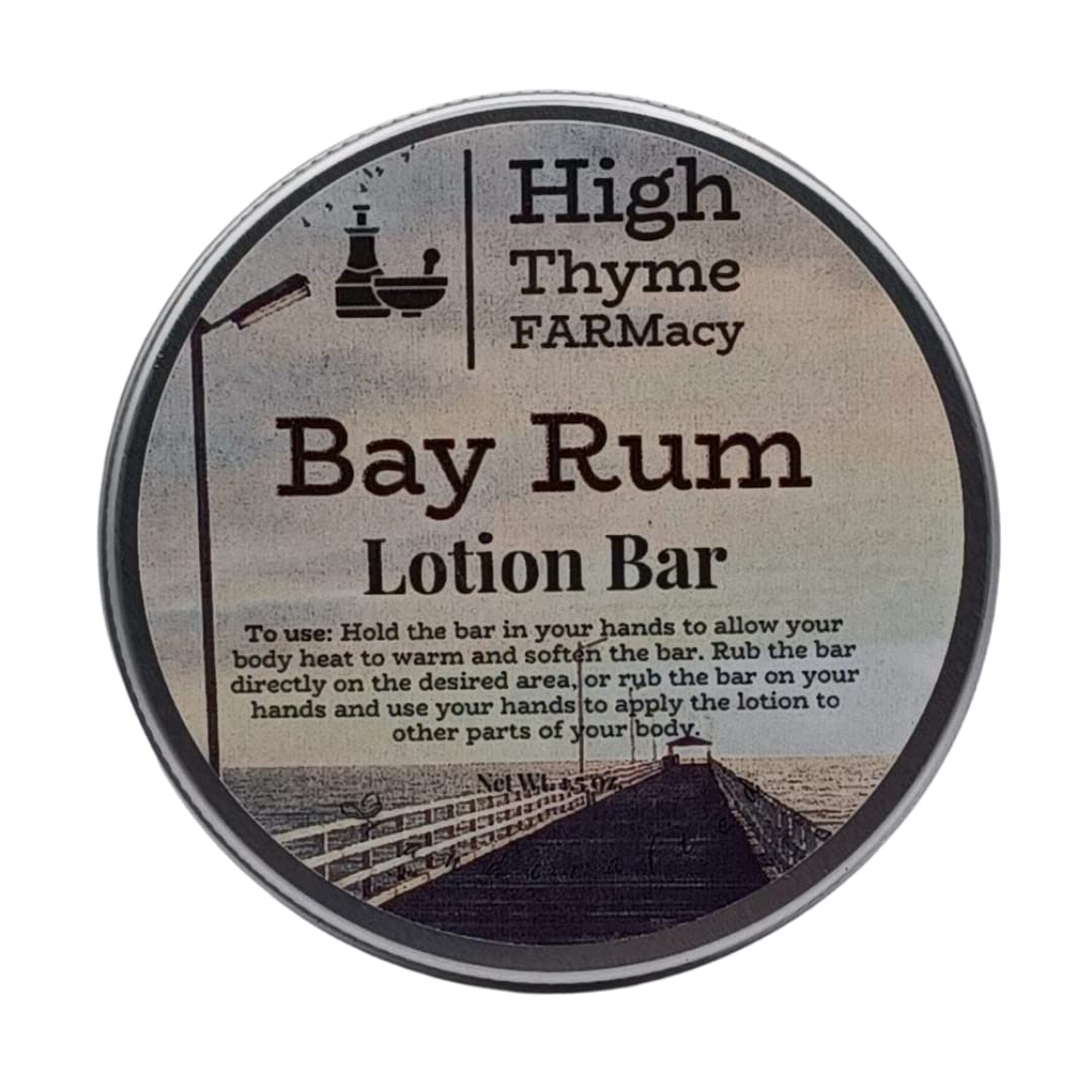 Bay Rum Lotion Bar for Dry Skin - Moisturizing Beeswax Lotion Stick with Natural Bay Rum Scent - Travel-Friendly & Eco-Friendly Solid Lotion Bar - Perfect for Hand Care, Body Moisturizer & Massage Therapy