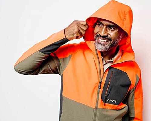Orvis Men's PRO LT Softshell Hoodie - Lightweight Water-Resistant Windproof Jacket for Hiking, Camping & Outdoor Adventures