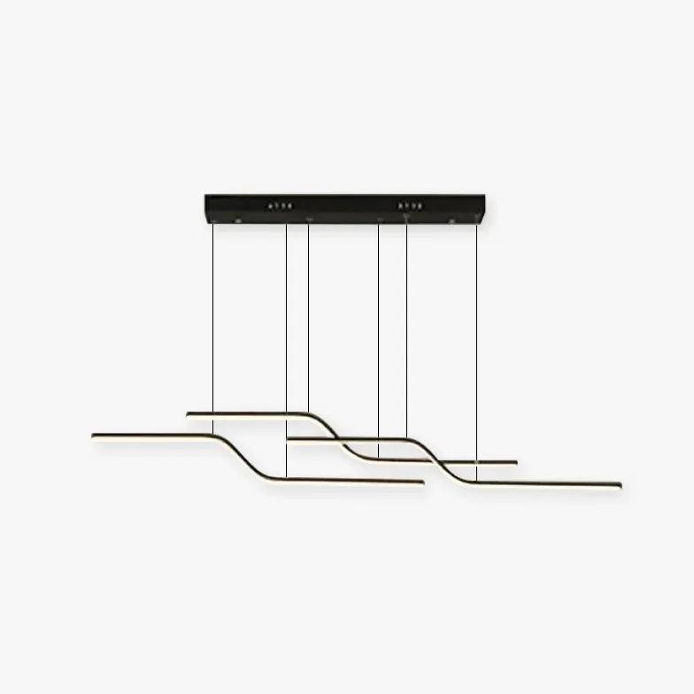 Modern Minimalist Dining Room Pendant Light - Sleek Linear LED Chandelier for Kitchen Island, Breakfast Nook & Contemporary Dining Spaces
