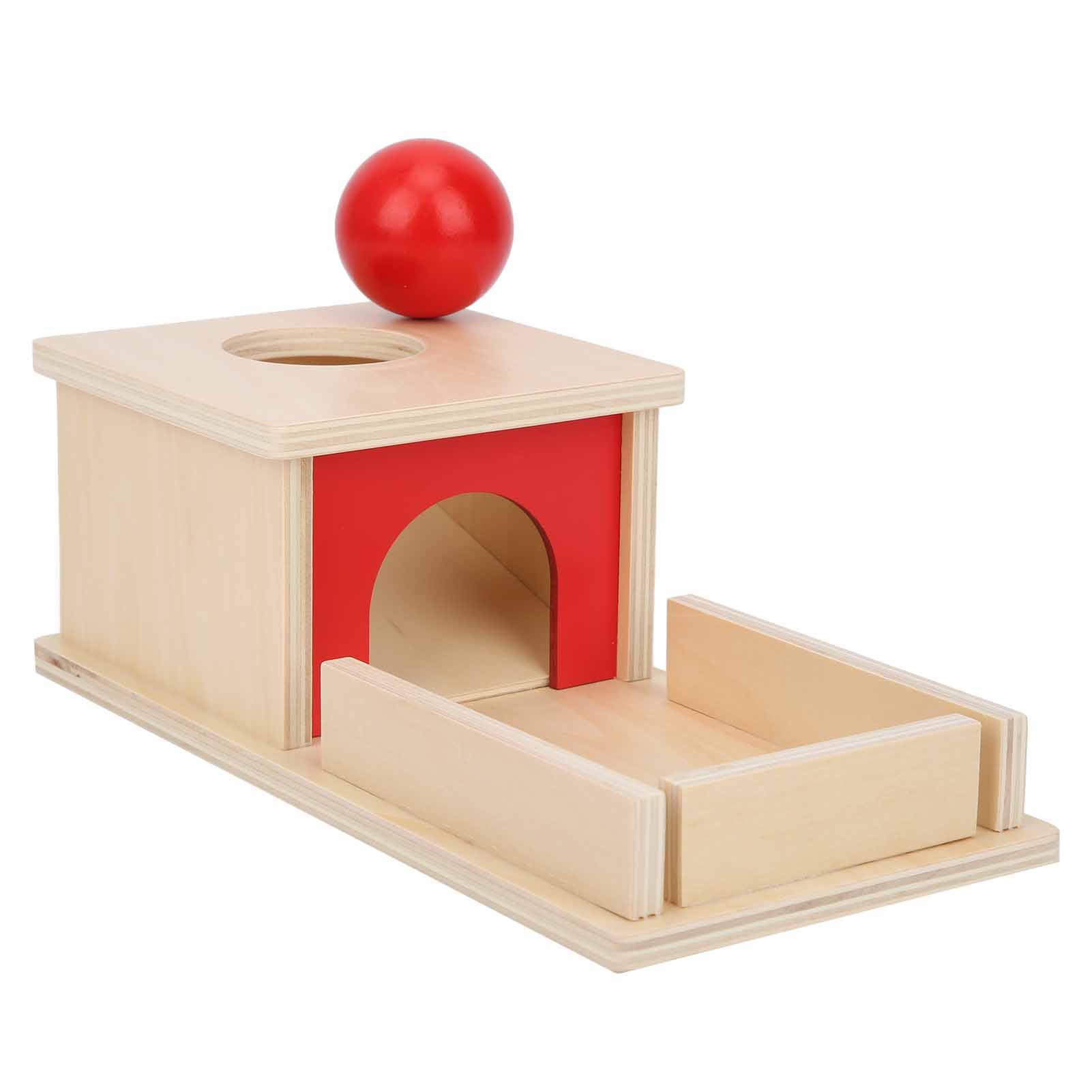 03 Baby Wooden Ball Box - Montessori Toy for Toddlers, 3-Color Sorting & Stacking Toy, Eco-Friendly Wooden Educational Toy for Kids Ages 1-3 - Perfect for Home, Kindergarten & Early Learning Activities