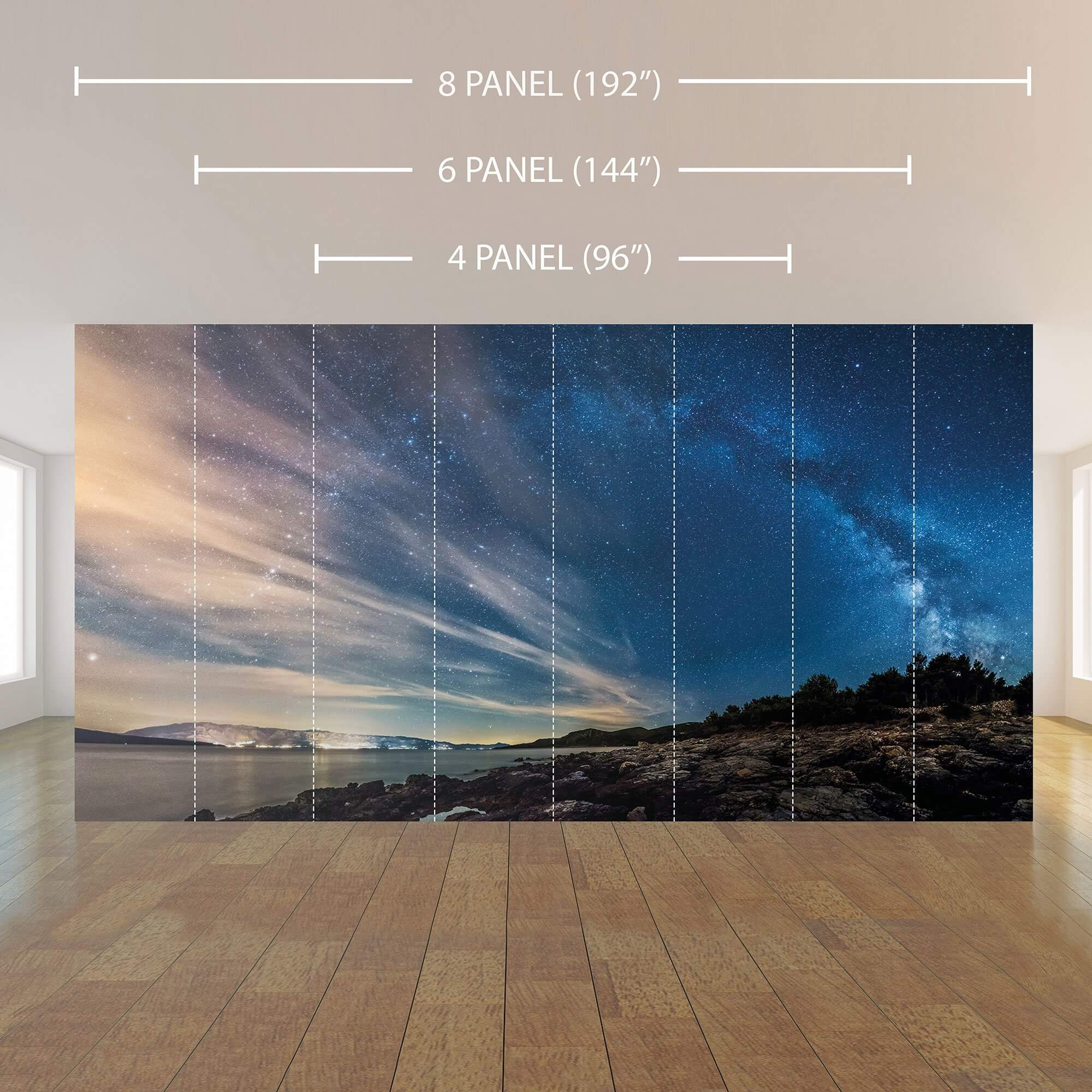 Teal and Black Sky Landscape Peel and Stick Removable Wall Mural 7378 - Self-Adhesive Wallpaper for Bedroom, Living Room, Nursery Decor - Easy to Install & Remove