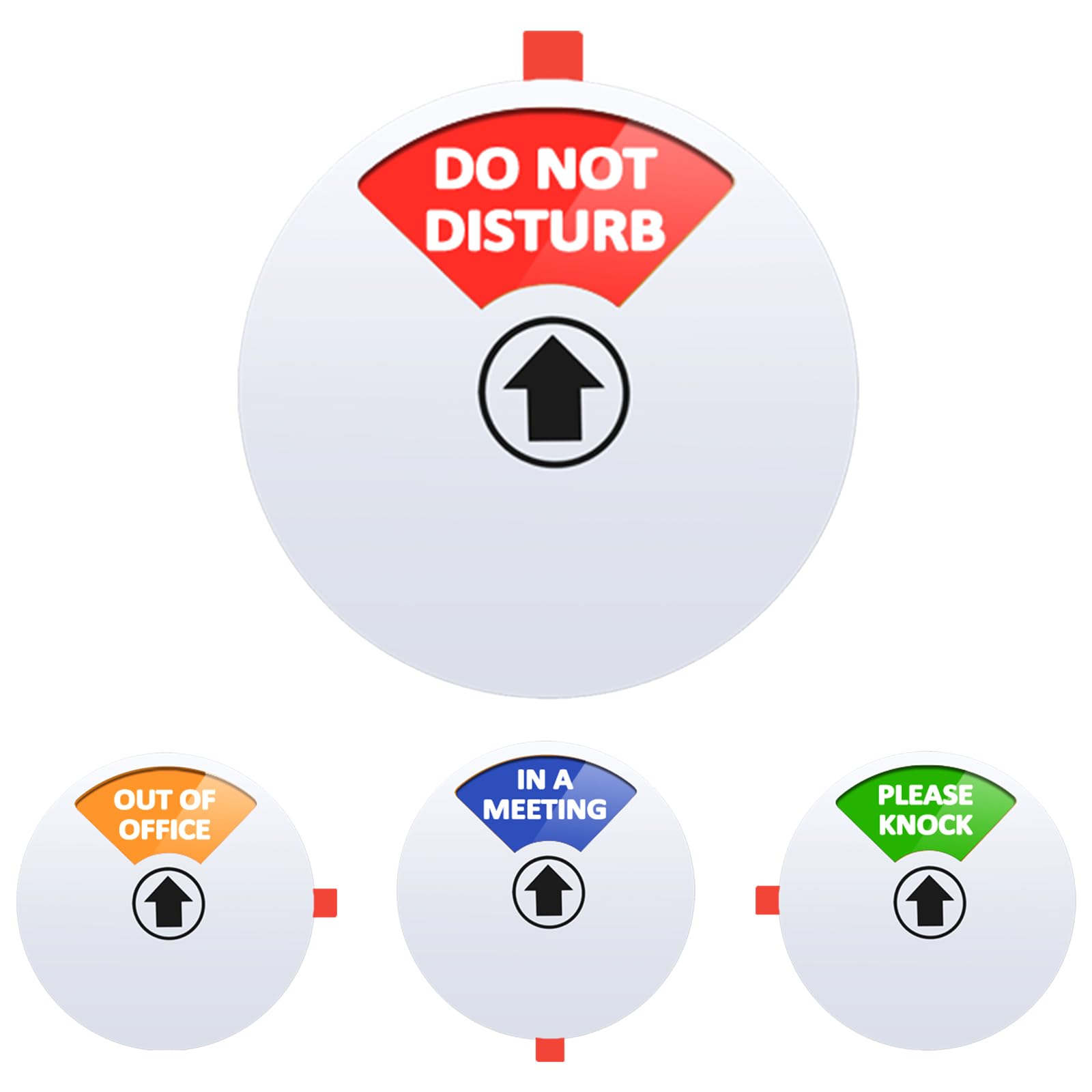 Privacy Door Sign - Do Not Disturb/Please Knock/Out of Office/In Meeting Sign - 6 Inch Silver Office Door Hanger - Perfect for Home Office, Conference Rooms & Work Spaces