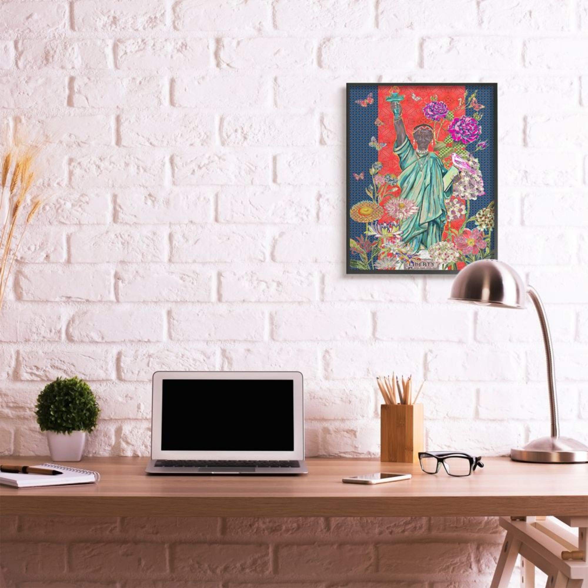 Stupell Industries Inspirational Male Liberty Floral Geometric Framed Wall Art - 24