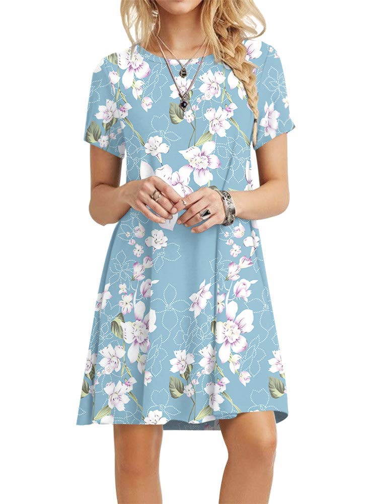 BEUFRI Women's Casual T-Shirt Dresses - Loose Plain Swing Summer Dresses for Women | Comfortable Lounge Wear, Beach Cover Up & Everyday Outfit