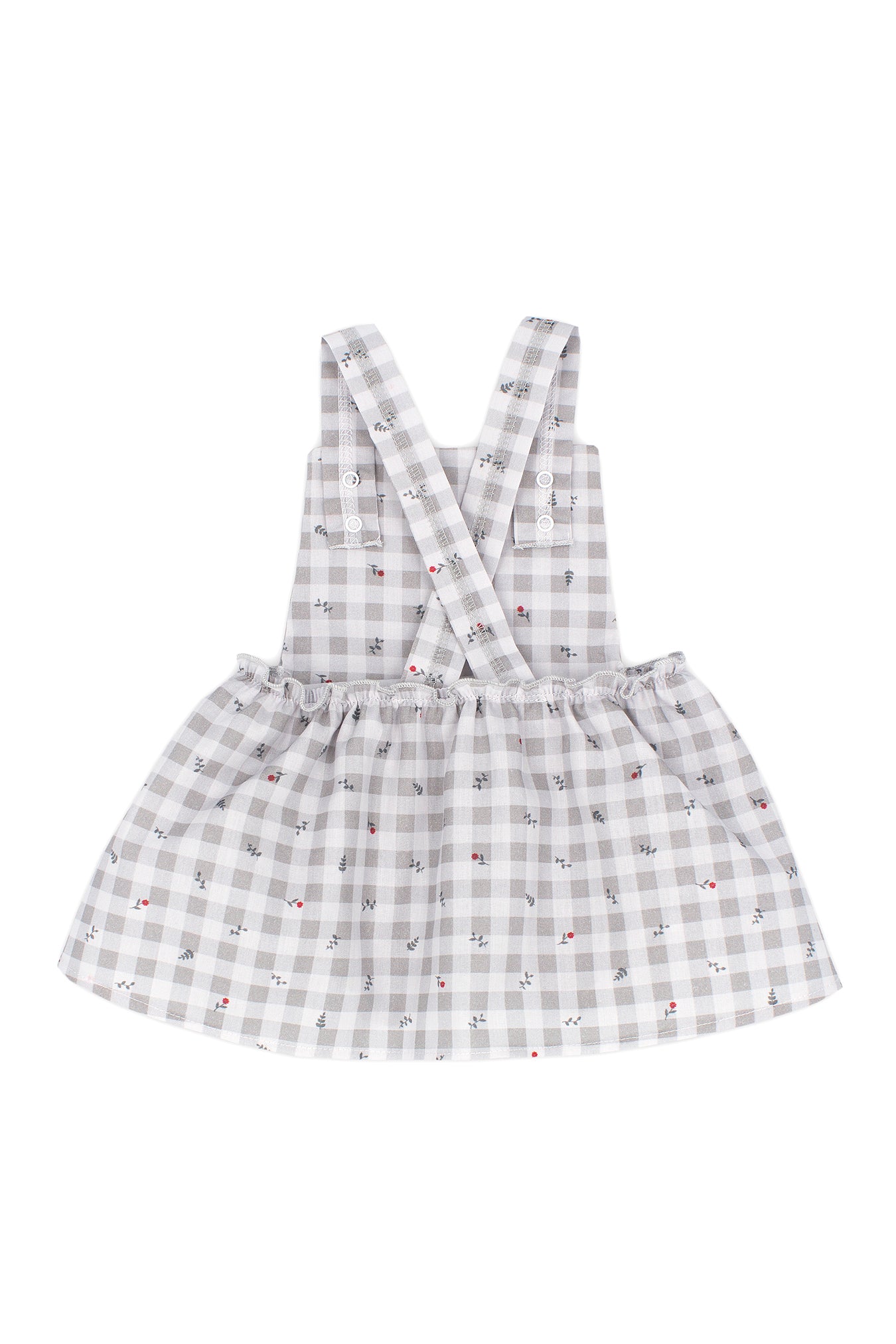 Viviana Grey Gingham Pinafore Dress for Women - Cute & Stylish A-Line Jumper Dress with Adjustable Straps | Perfect for School, Work, Date Night & Casual Outings
