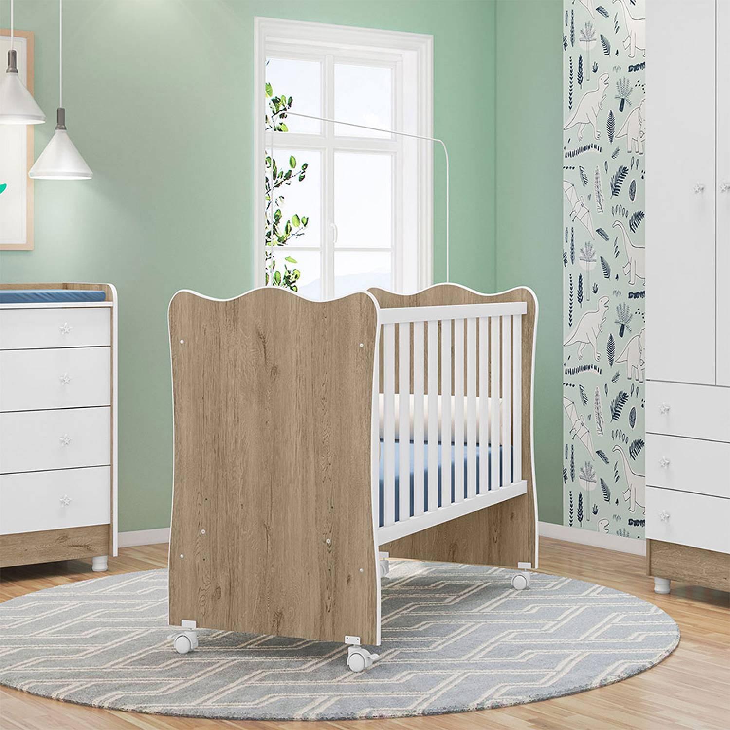 Rosario Honey & White Baby Crib Mattress Cover 134x97.8cm - Fits 60x130cm Infant Mattress with Headboard | Soft Nursery Bedding for Newborns & Toddlers