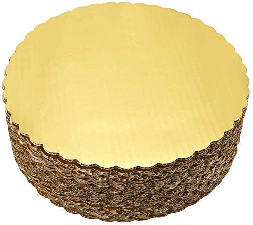 Vibgyor 10 Inch Round Cardboard Cake Boards - 5 Pack, Gold Cake Circles for Baking, Decorating & Serving - Perfect for Birthday, Wedding & Party Cakes