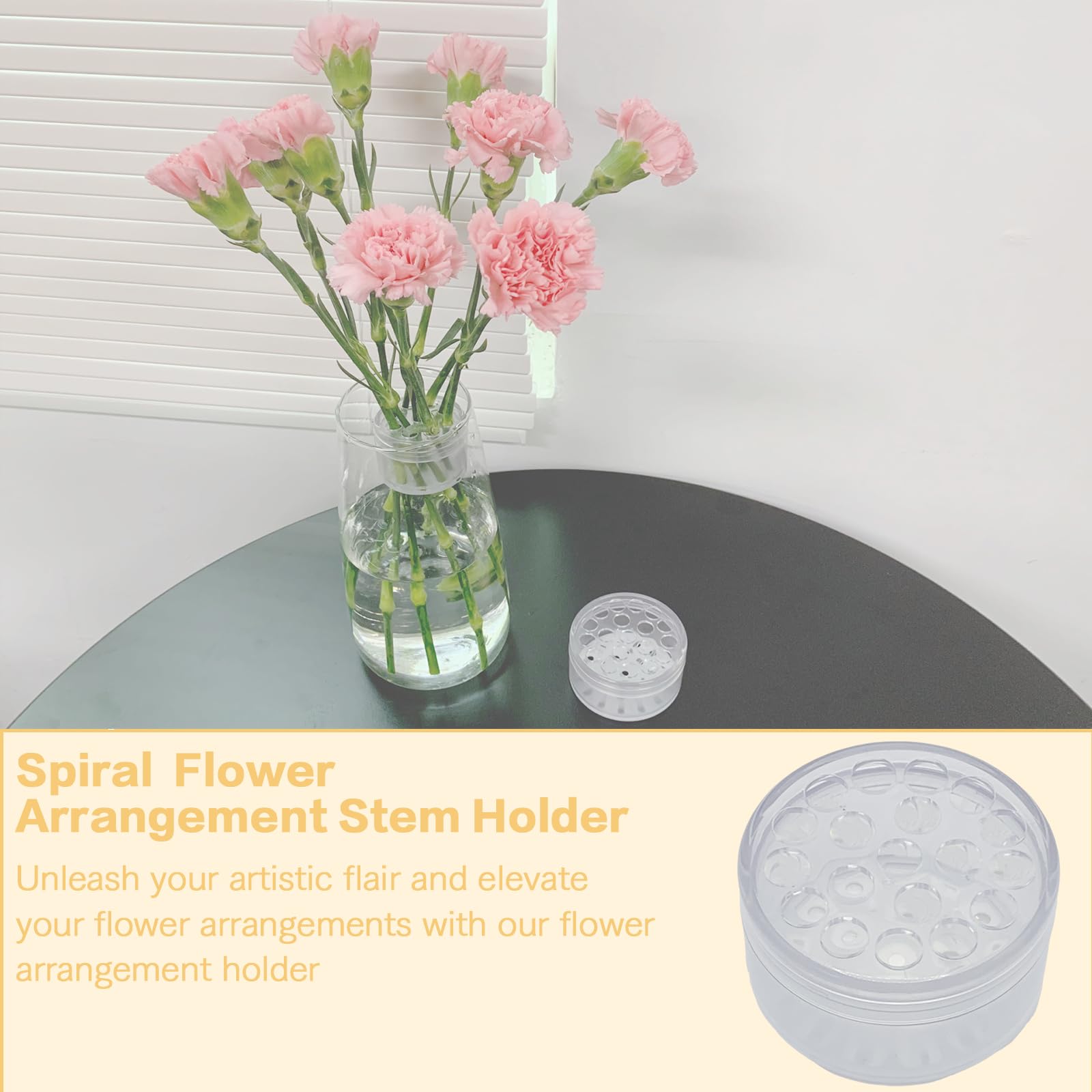 2024 New Spiral Ikebana Stem Holder for Vases - Clear Flower Arrangement Ring for DIY Bouquets & Floral Decor - Perfect for Wedding Centerpieces, Home Decor, and Ikebana Art