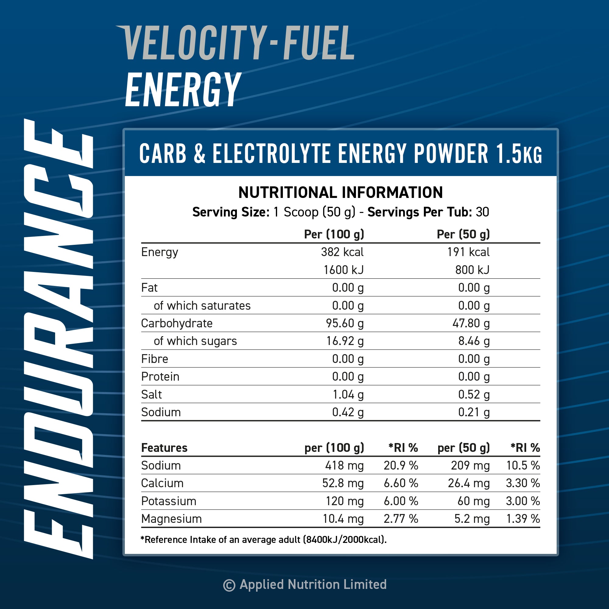 Applied Nutrition Endurance Carb & Electrolyte Energy Powder 1.5kg (3.3lb) - Orange Burst Flavor for Workout Recovery & Sports Performance - Ideal for Athletes, Gym & Running
