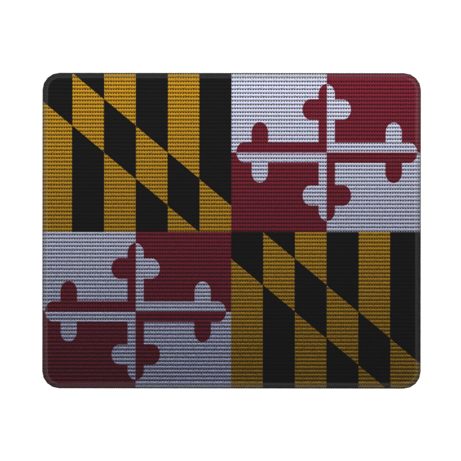 Maryland Flag Knit Effect Mouse Pad - Waterproof, Non-Slip Rubber Base, 10x12 Inch - Perfect for Office, Laptop & Gaming Setup - Durable Desk Accessory for Work & Play