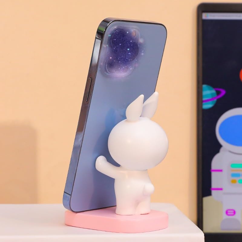 Cute Rabbit Phone Holder - Creative Home Decor for All Smartphones (Pink) - Perfect for Desk & Gift