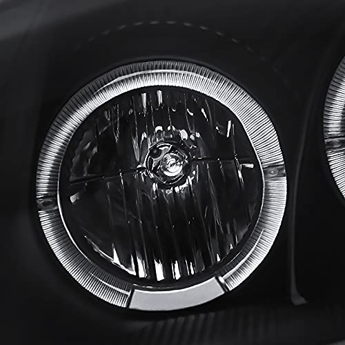 Black LED Dual Halo Projector Headlights for 2000-2005 Mitsubishi Eclipse - Left & Right Pair - Upgrade Your Night Driving & Style (Perfect for Car Enthusiasts & Night Commuters)