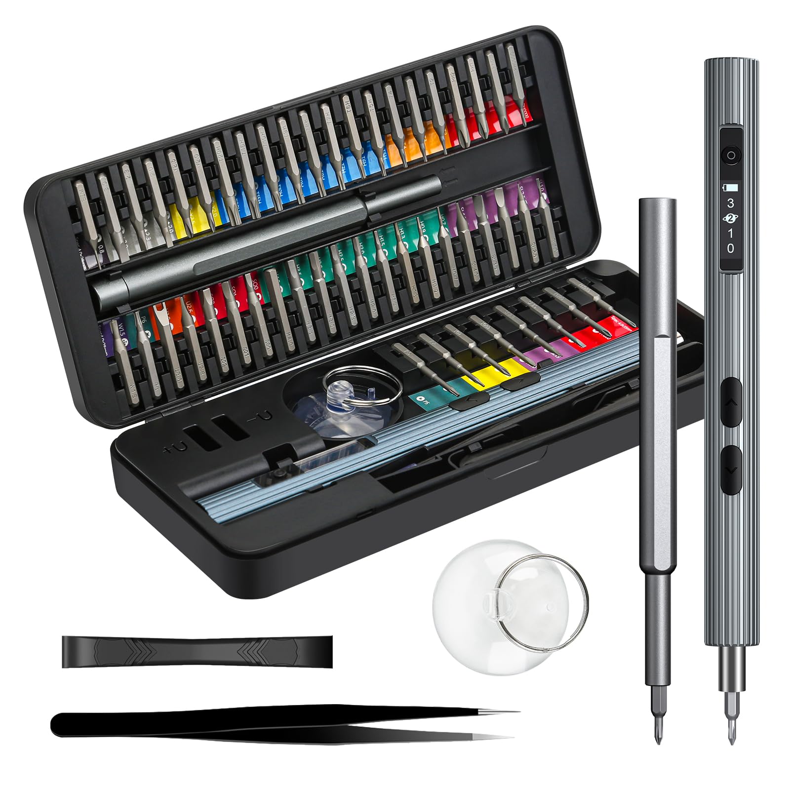 LIFEGOO 58-in-1 Mini Electric Screwdriver Set with 50 Magnetic Bits & Digital Display - Precision Repair Tool Kit for Electronics, Phones, Cameras, Laptops, Watches - Perfect for DIY Home Repairs & Professional Technicians