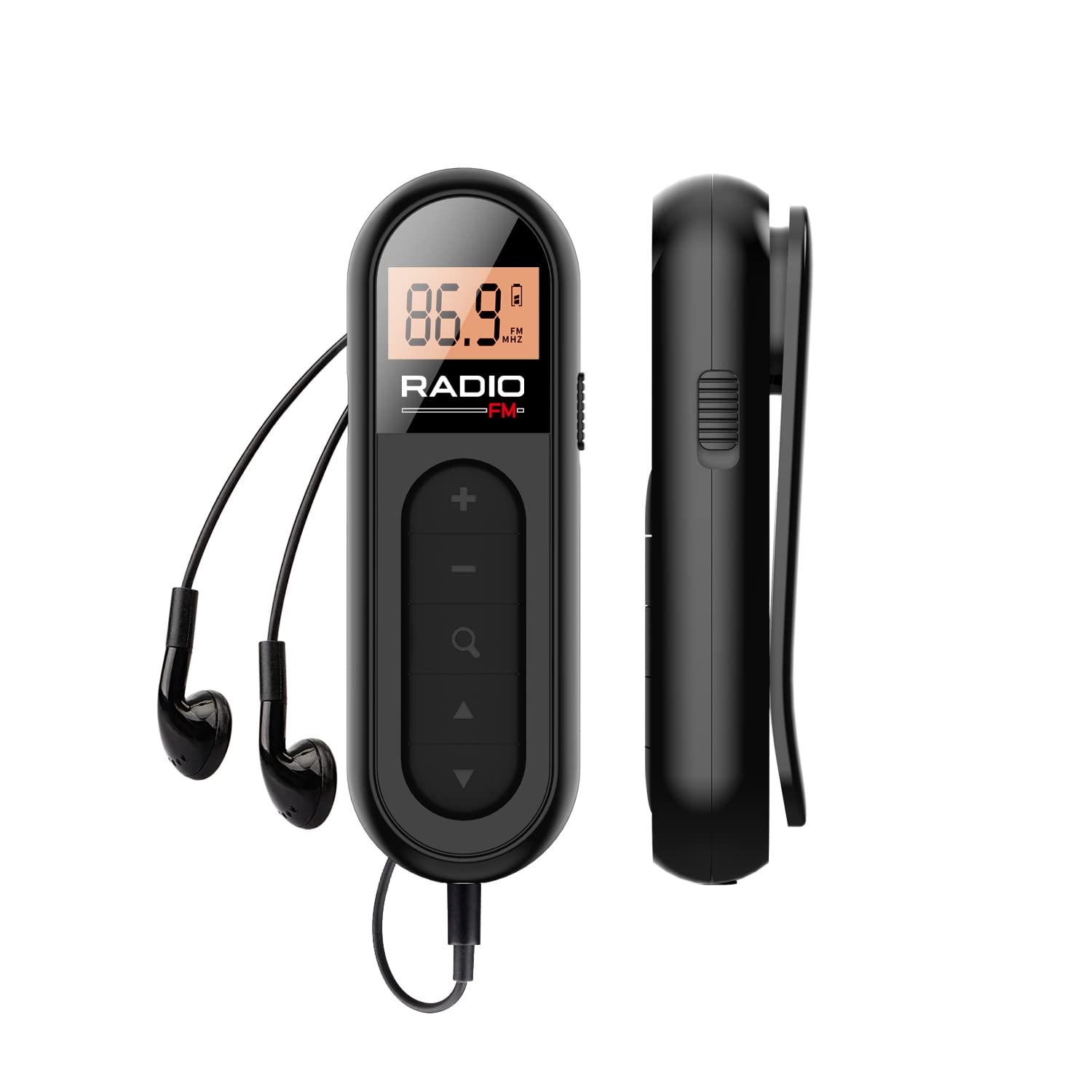 Best FM Radio Portable Rechargeable Pocket Transistor with LCD Digital Tuning & Backlight | Stereo Sound & Belt Clip | Perfect for Jogging, Walking, Travel & Emergency Use (Black)
