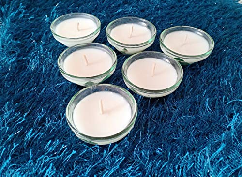 Heriyan 6-Pack Soy Wax Scented Diya Candles in Small Glass Bowls - Rose Fragrance for Home Decor, Meditation & Romantic Ambiance