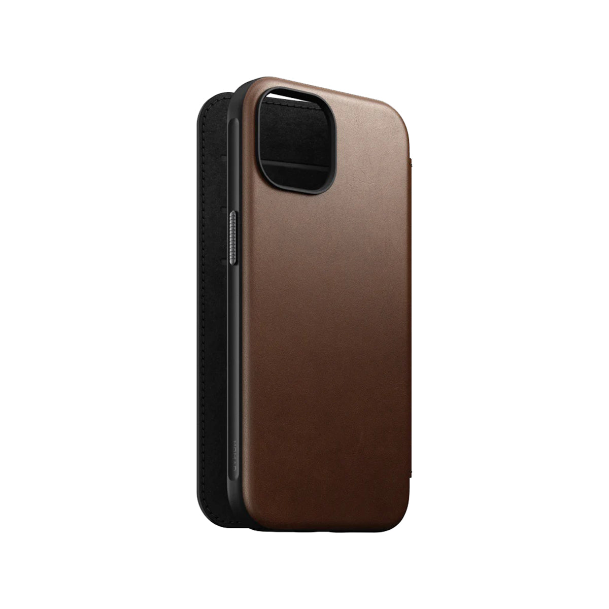 Premium Genuine Leather Folio Case for iPhone 15 - Slim Protective Cover with Card Slots (Brown) | Perfect for Business Professionals & Daily Commuters